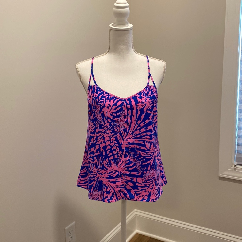 Women’s Lilly Pulitzer XS Blue and Pink Zebra Tank Top